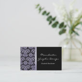 Amethyst Damask Ribbon Visitekaartje (Staand voorkant)