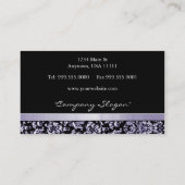 Amethyst Damask Ribbon Visitekaartje (Achterkant)