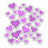 Amethyst Dansende Harten Sticker (Voorkant)