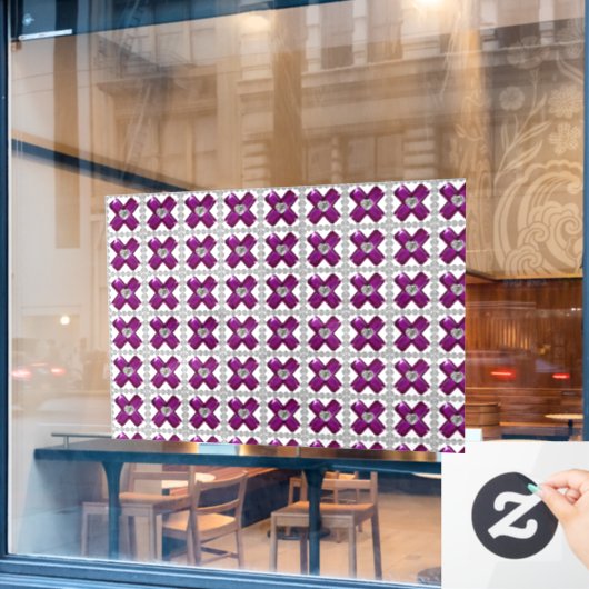 Amethyst Diamond Art, Paars Raamsticker (Cafe Raam)