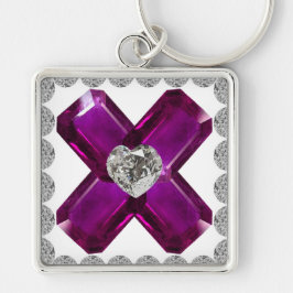Amethyst Diamond Art, Paarse Sleutelhanger