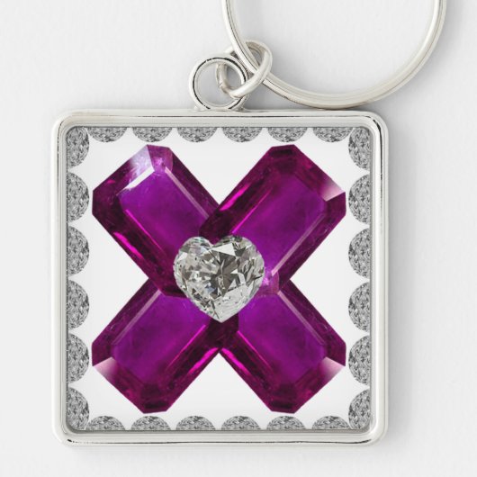 Amethyst Diamond Art, Paarse Sleutelhanger (Voorkant)