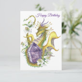 Amethyst Draak (Pisces) - Geboortekaart Kaart (Staand voorkant)