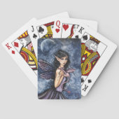 Amethyst Dragon Fairy Fantasy Art Pokerkaarten (Achterkant)