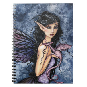 Amethyst Dragon Paars Fairy Fantasy Art Notitieboek