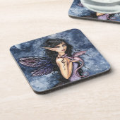 Amethyst Dragon Paars Fairy Fantasy Art Onderzetter (Linkerzijde)