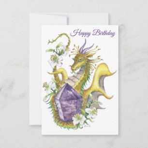 Amethyst Dragon (Pisces) - Birthday-kaart Kaart