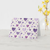 Amethyst Dream Watercolor Hearts Kaart (Gele Bloem)
