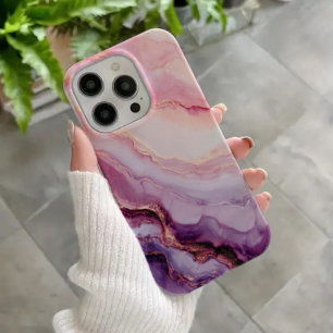 Amethyst Éclat – Luxe Paars & Roze Marmer iPhone 16 Hoesje
