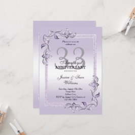 Amethyst Edelsteen & Glitter 33e huwelijksverjaard Kaart
