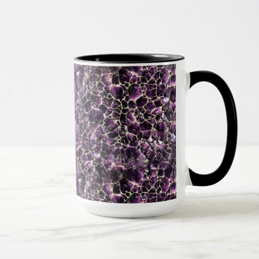 Amethyst Edelsteen Kristal Print Mok (Rechts)