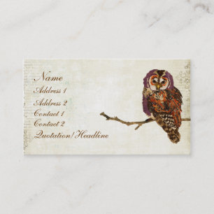 Amethyst en Amber Owl Visitekaartje/Labels Visitekaartje