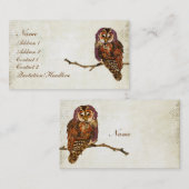 Amethyst en Amber Owl Visitekaartje/Labels Visitekaartje (Voorkant / Achterkant)
