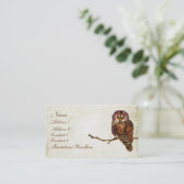 Amethyst en Amber Owl Visitekaartje/Labels Visitekaartje (Staand voorkant)
