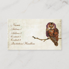 Amethyst en Amber Owl Visitekaartje/Labels Visitekaartje