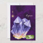Amethyst en Berylkristallen Paars Bedankkaart (Achterkant)