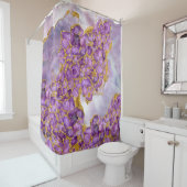 Amethyst en Gold — Abstract kristalcluster Douchegordijn (In situ)