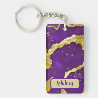 Amethyst- en Gold-geïnspireerde Sleutelhanger (01)