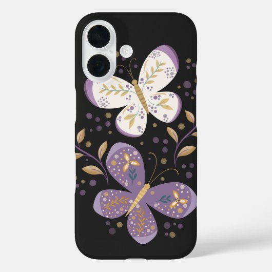 Amethyst en Gouden Vlinders Case-Mate iPhone Case (Achterkant)
