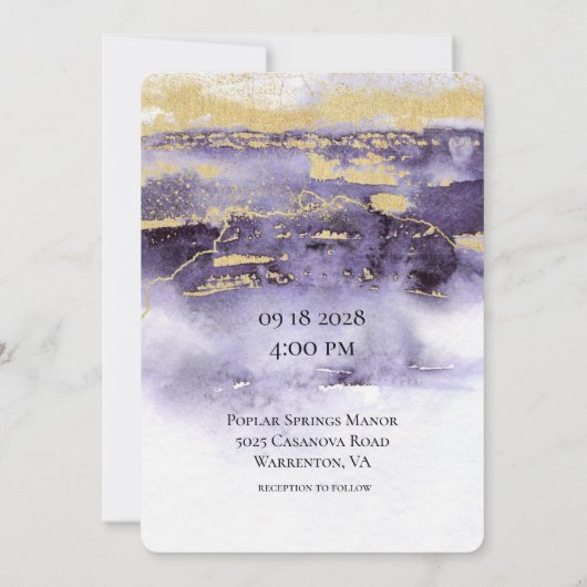 Amethyst en goudkleurig, fijn kaart (Achterkant)