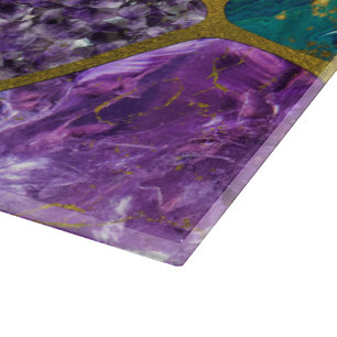 Amethyst en Green Marble Gold Snijplank