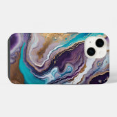 Amethyst en Turquoise Abstract iPhone Hoesje (Achterkant horizontaal)