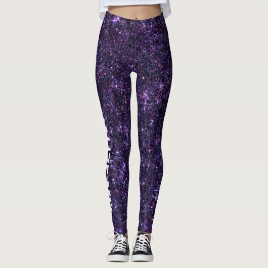 Amethyst Encantation Paars Blue CUSTOM TEKST Leggings (Voorkant)