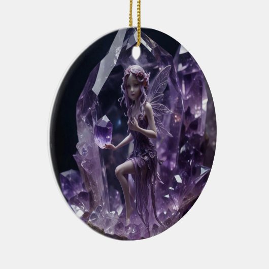 Amethyst Fairy Crystal Keramisch Ornament (Rechts)
