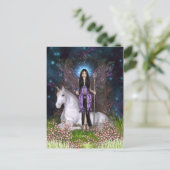 Amethyst Fairy en Unicorn Briefkaart (Staand voorkant)