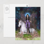 Amethyst Fairy en Unicorn Briefkaart (Voorkant / Achterkant)