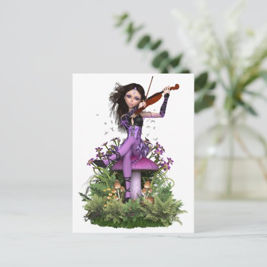 Amethyst Fairy ~ Sweet Melody Briefkaart (Staand voorkant)