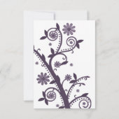 Amethyst Floral Swirls Bridal Shower Invitation Kaart (Achterkant)