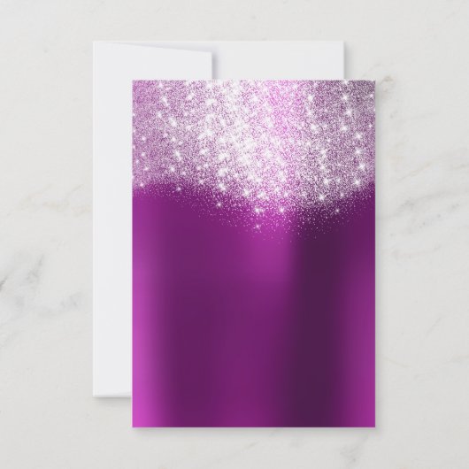 Amethyst Fuchsia Metal Glitter Formele Uitnodiging (Achterkant)