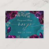 Amethyst Garnet Blauwgroen Jewel Tone Online RSVP- Visitekaartje (Voorkant)