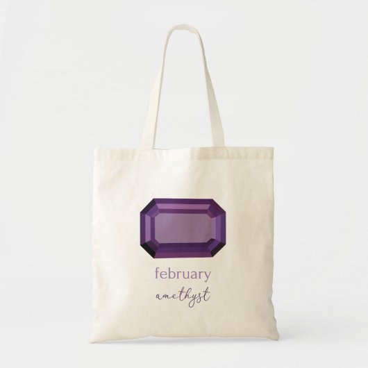 Amethyst geboortesteen februari tote bag (Voorkant)