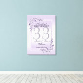 Amethyst Gem & Glitter 33rd Wedding Jubileum Canvas Afdruk (Insitu (Houten vloer))