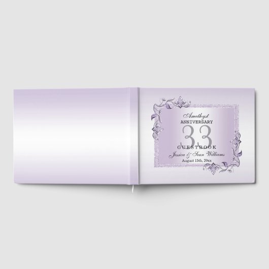 Amethyst Gem & Glitter 33rd Wedding Jubileum Gastenboek (Volledig)