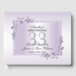 Amethyst Gem & Glitter 33rd Wedding Jubileum Gastenboek