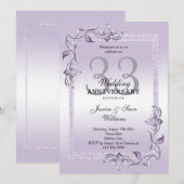 Amethyst Gem & Glitter 33rd Wedding Jubileum Kaart (Voorkant / Achterkant)