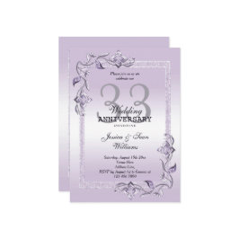 Amethyst Gem & Glitter 33rd Wedding Jubileum Kaart
