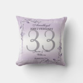 Amethyst Gem & Glitter 33rd Wedding Jubileum Kussen (Voorkant)