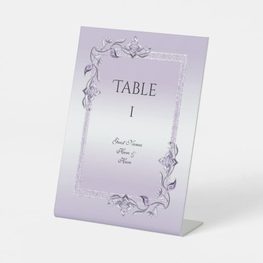 Amethyst Gem & Glitter 33rd Wedding Jubileum Reclamebord Met Voetstuk (Voorkant)