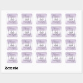 Amethyst Gem & Glitter 33rd Wedding Jubileum Vierkante Sticker (Vel)