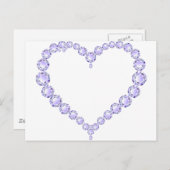 Amethyst Gem hart Briefkaart (Voorkant / Achterkant)