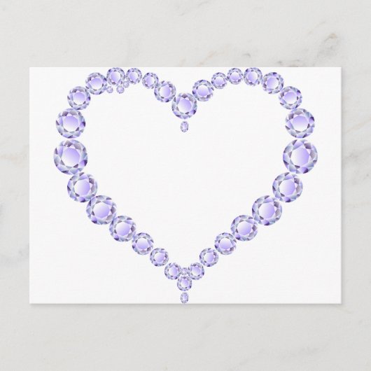 Amethyst Gem hart Briefkaart (Voorkant)