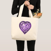 Amethyst Gem hart Grote Tote Bag (Voorkant (product))