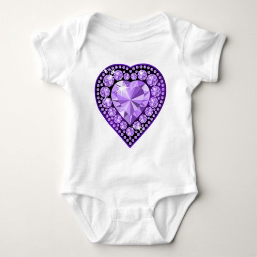Amethyst Gem hart Romper (Voorkant)