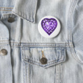 Amethyst Gem hart Ronde Button 5,7 Cm (In situ)