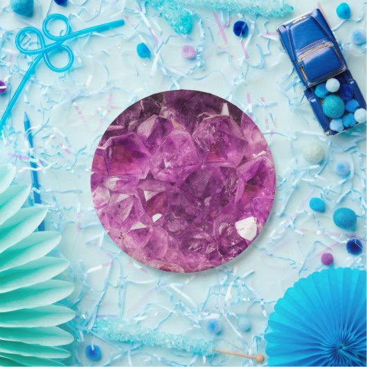 Amethyst Gem Stone Papieren Bordje (Feest)