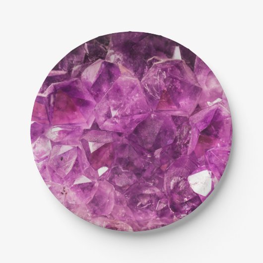 Amethyst Gem Stone Papieren Bordje (Voorkant)